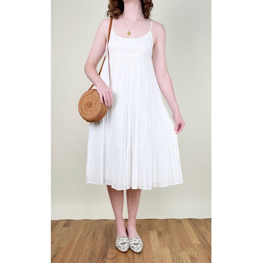 Club Monaco Julidi Midi Dress Tiered Flowy Wedding Bridal Engagement Baby Shower